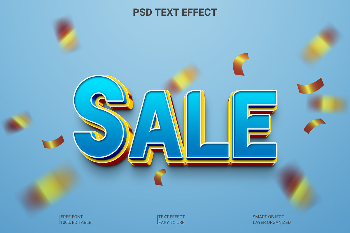 3D Sale Text Effect PSD Template, a Layer Style Add-On by Imamul001