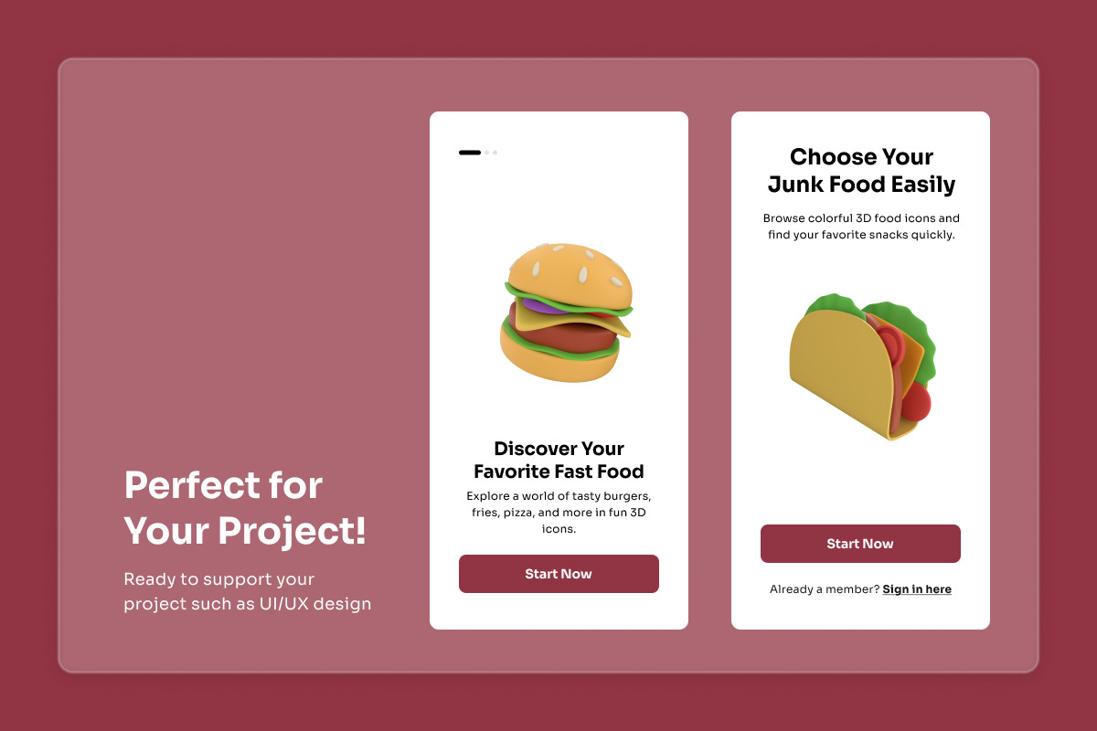 Street Fast Food 3D Icon Pack, a Work Illustration by twinstd (Photo 4 of 6)