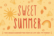 Sweet Summer handwritten fonts, a Handwritten Font by Carole Chevalier (Thumbnail 1 of 6)