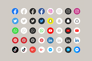 Social media icons round