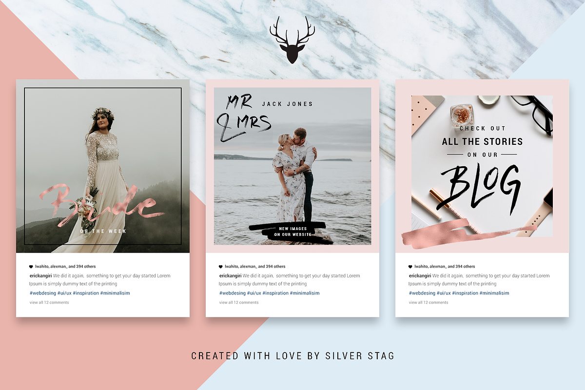 Rose Gold ANIMATED Instagram Posts, a Social Media Template by SilverStag Type Foundry (Photo 7 of 15)