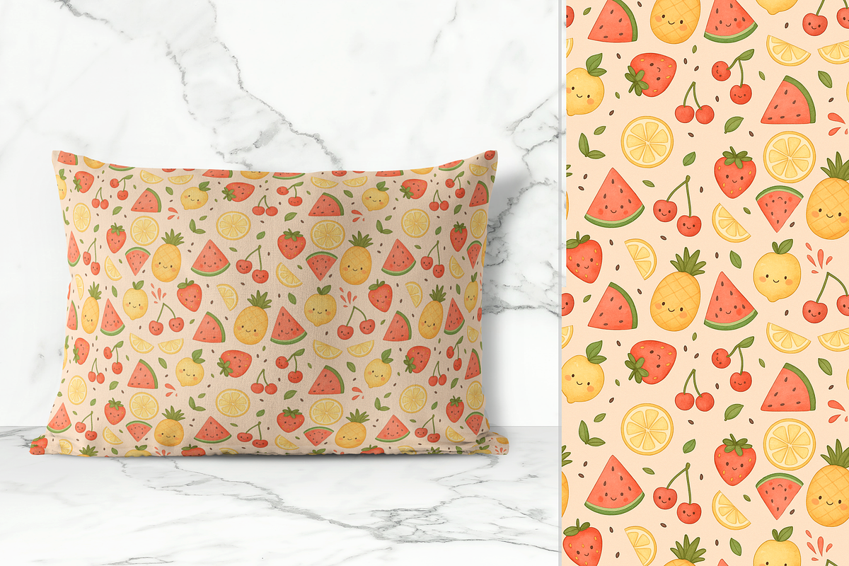 Cute Summer Fruits Pattern, a Pattern Graphic by Casa Mandarina (Photo 8 of 8)