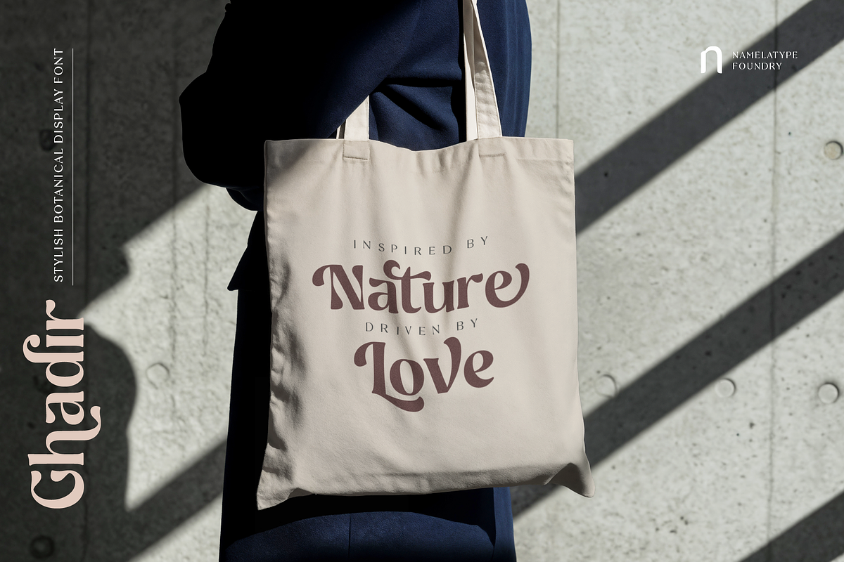 Ghadir, Botanical Display Font, a Sans Serif Font by Namela Studio (Photo 10 of 10)
