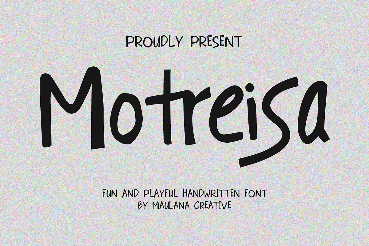 Motreisa Fun Playful Handwritten, a Handwritten Font by Maulana Creative (Photo 1 of 7)