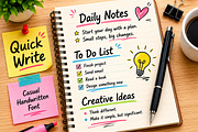 Quick Write, a Handwritten Font by Wow Magic (Thumbnail 2 of 5)