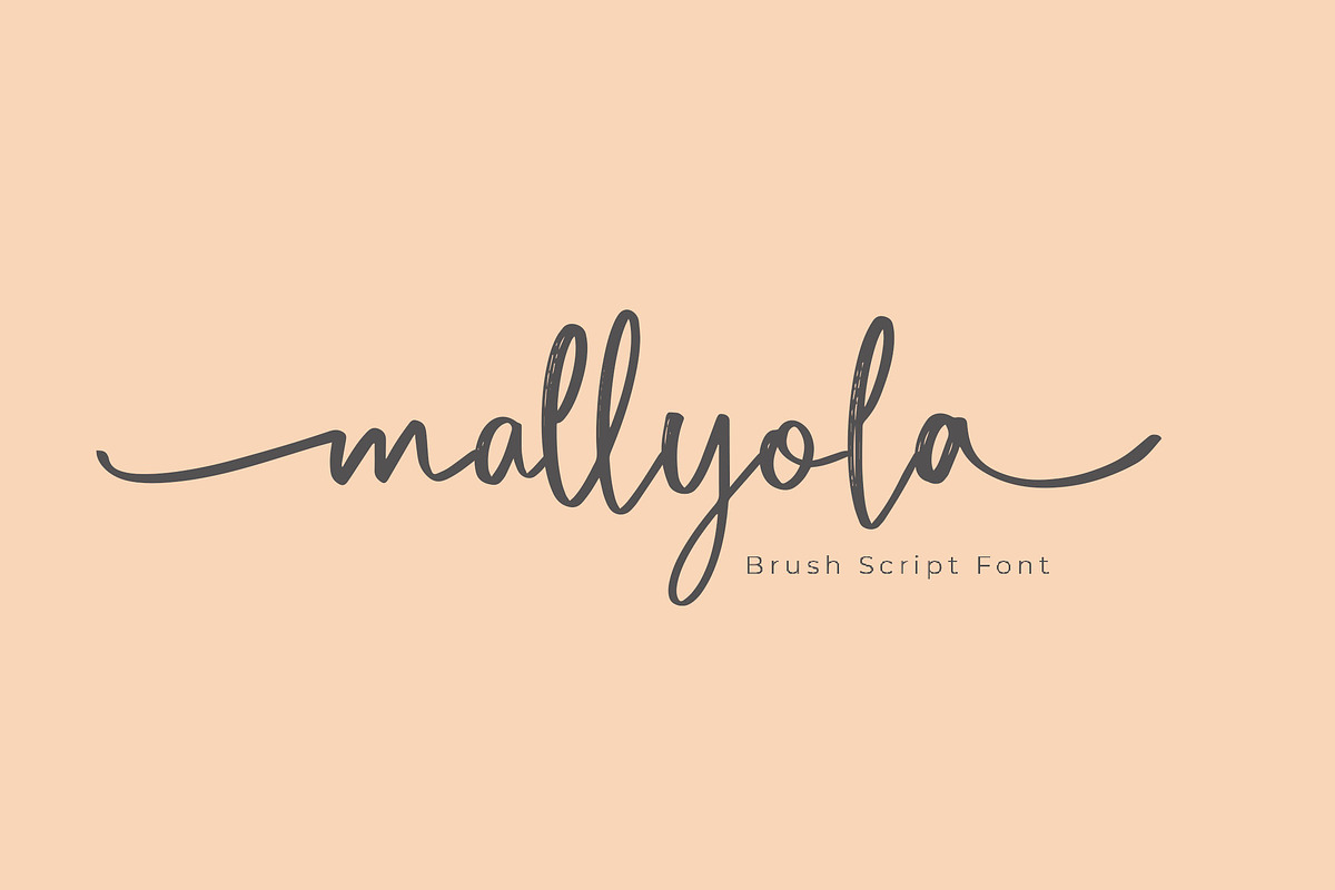 Mallyola Brush Script Font, a Script Font by NTC Graphic (Photo 1 of 8)