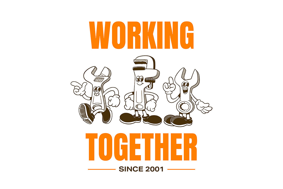 Hand Drawn Tool Set Retro Character, an Object Illustration by Ludere Studios (Photo 4 of 4)