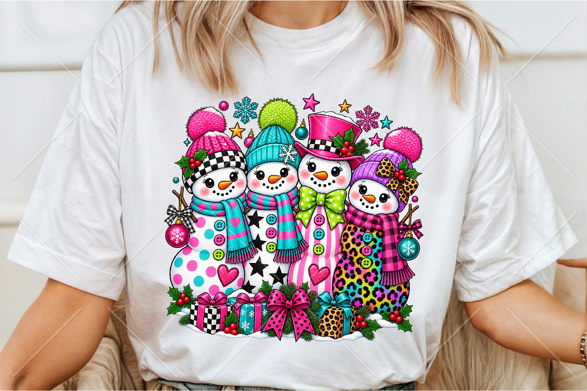 Preppy Snowman Christmas PNG, a Seasonal Illustration by Canvas Craft (Photo 3 of 6)
