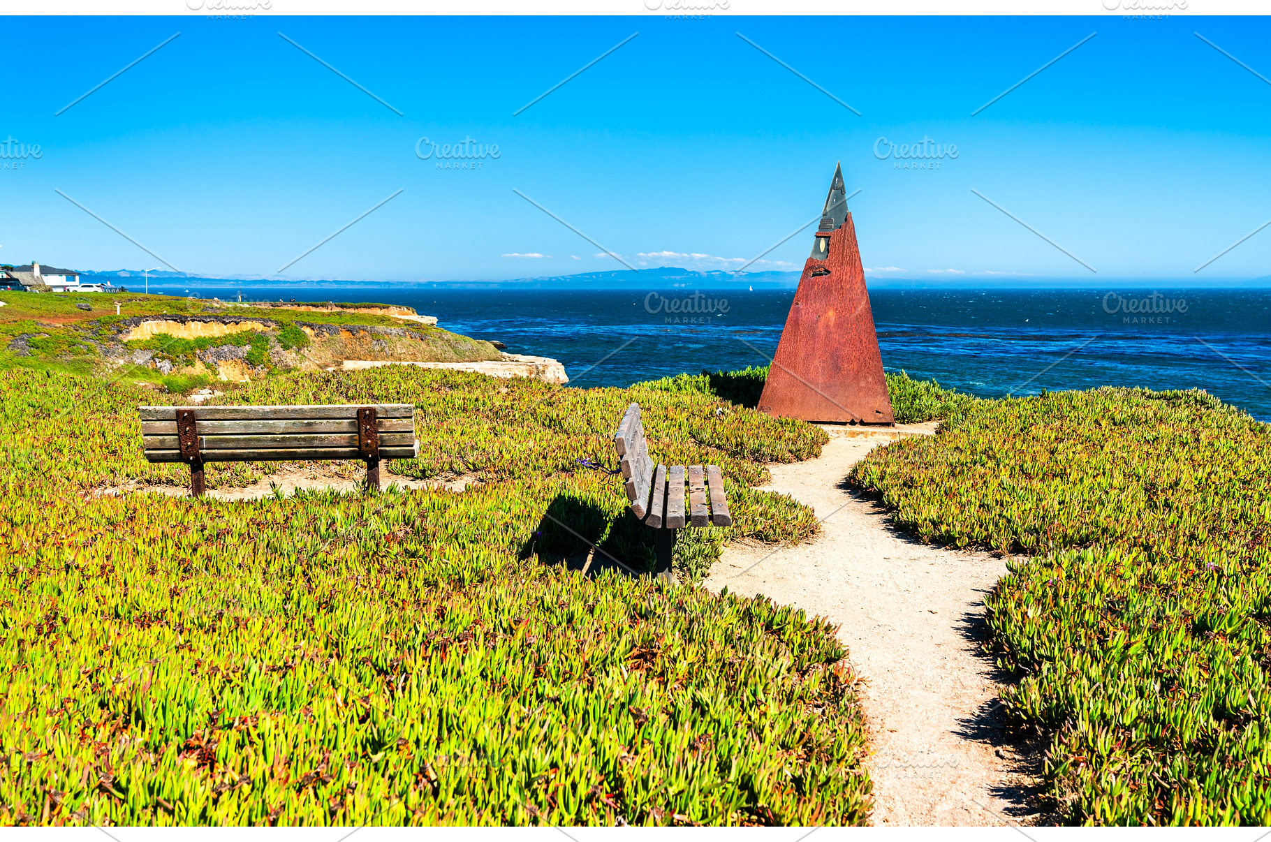 Rusty coastal pyramid sculpture and, a Nature Photo by Leonid Andronov