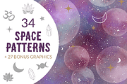 Galaxy Star Moon Patterns, a Pattern Graphic by Coral Antler (Thumbnail 1 of 4)