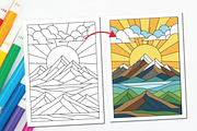 Stained Glass Coloring Pages, a Decorative Illustration by Ink Gallery (Thumbnail 4 of 5)