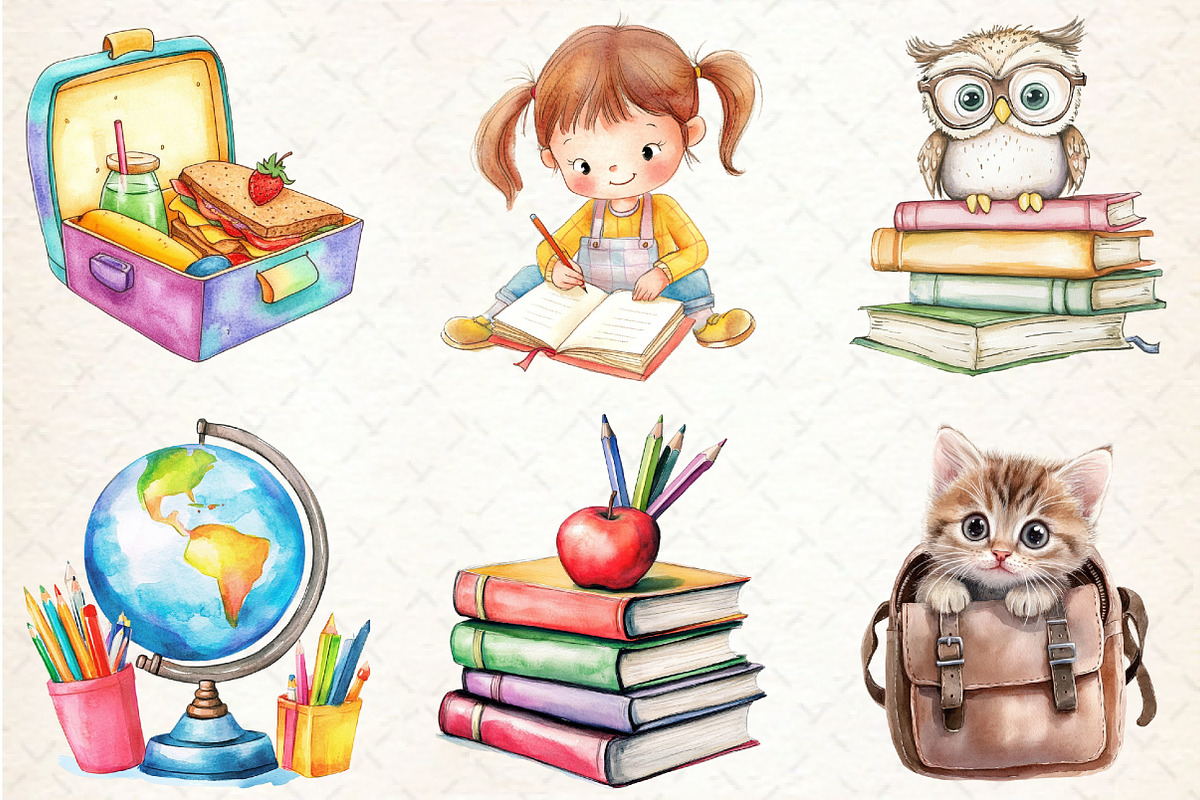 Back To School Sublimation Clipart, a Seasonal Illustration by Rose Art (Photo 3 of 4)