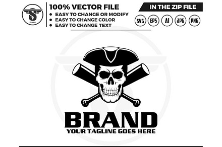 skull baseball logo