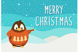 Merry Christmas Penguin Animal