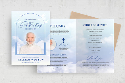 Heavenly Funeral Memorial Card, a Flyer Template by BrandPacks
