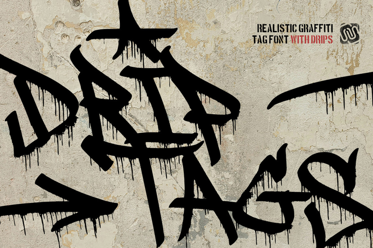 Drip Tags - Graffiti Marker Fonts, a Handwritten Font by tomatstudio (Photo 1 of 7)