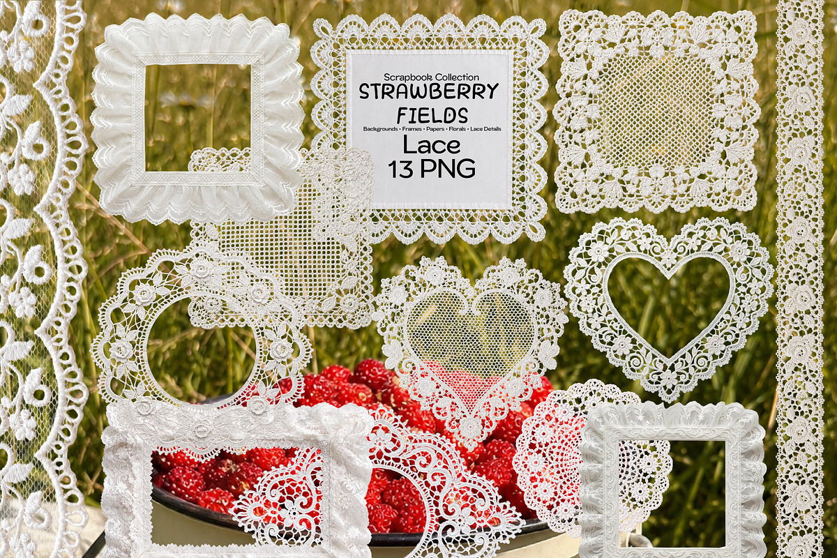 Strawberry Fields Collage Kit, an Object Graphic by DreamoraArt (Photo 3 of 9)