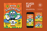 Red Flat Design Earth Day Flyer Set, a Flyer Template by graphicook (Thumbnail 1 of 3)