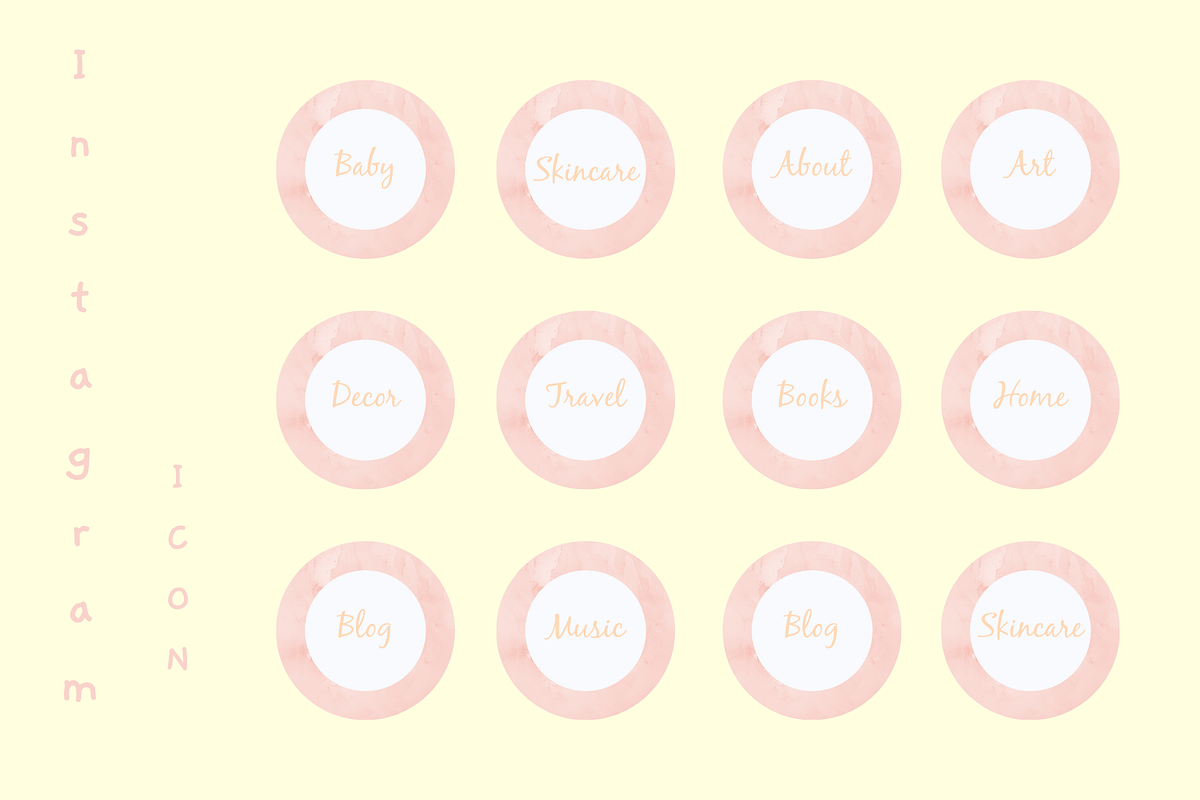 Pink Instagram Highlight Covers, a Social Media Template by HandmadeWithLove (Photo 1 of 3)