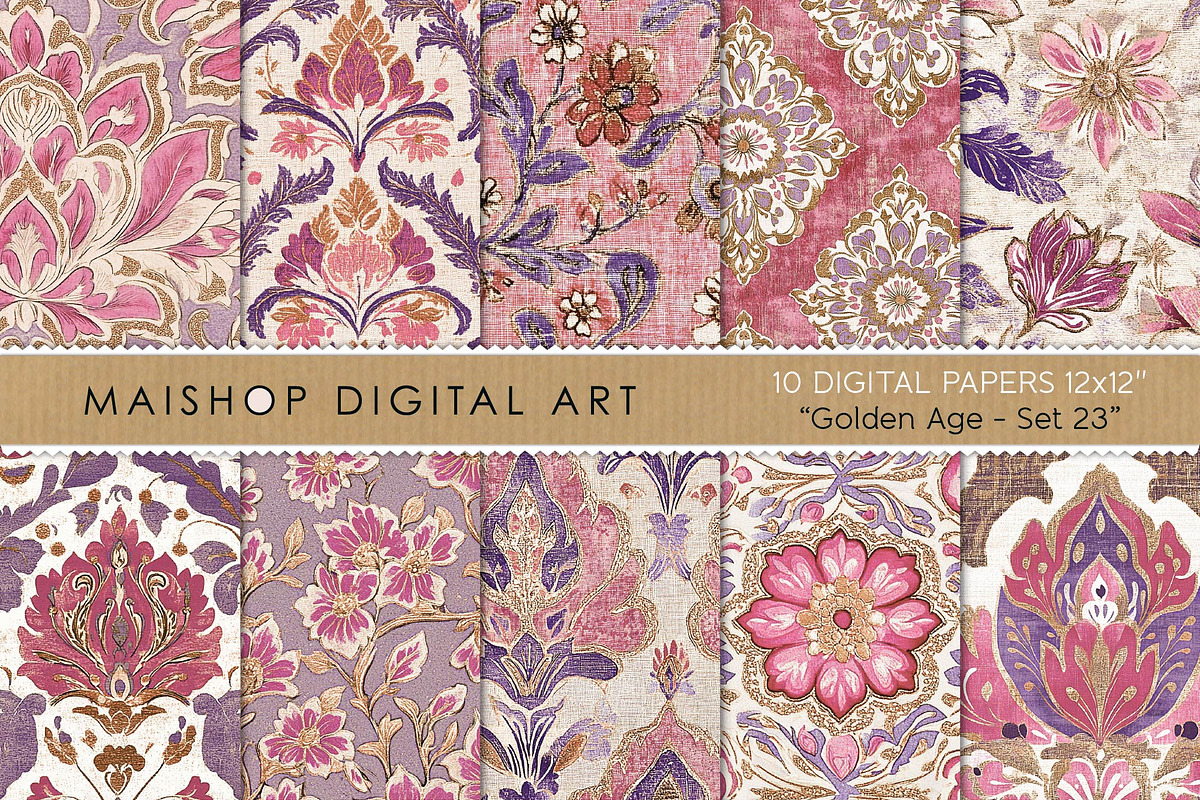 Bohemian Purple & Pink Patterns, a Pattern Graphic by Maishop (Photo 1 of 4)