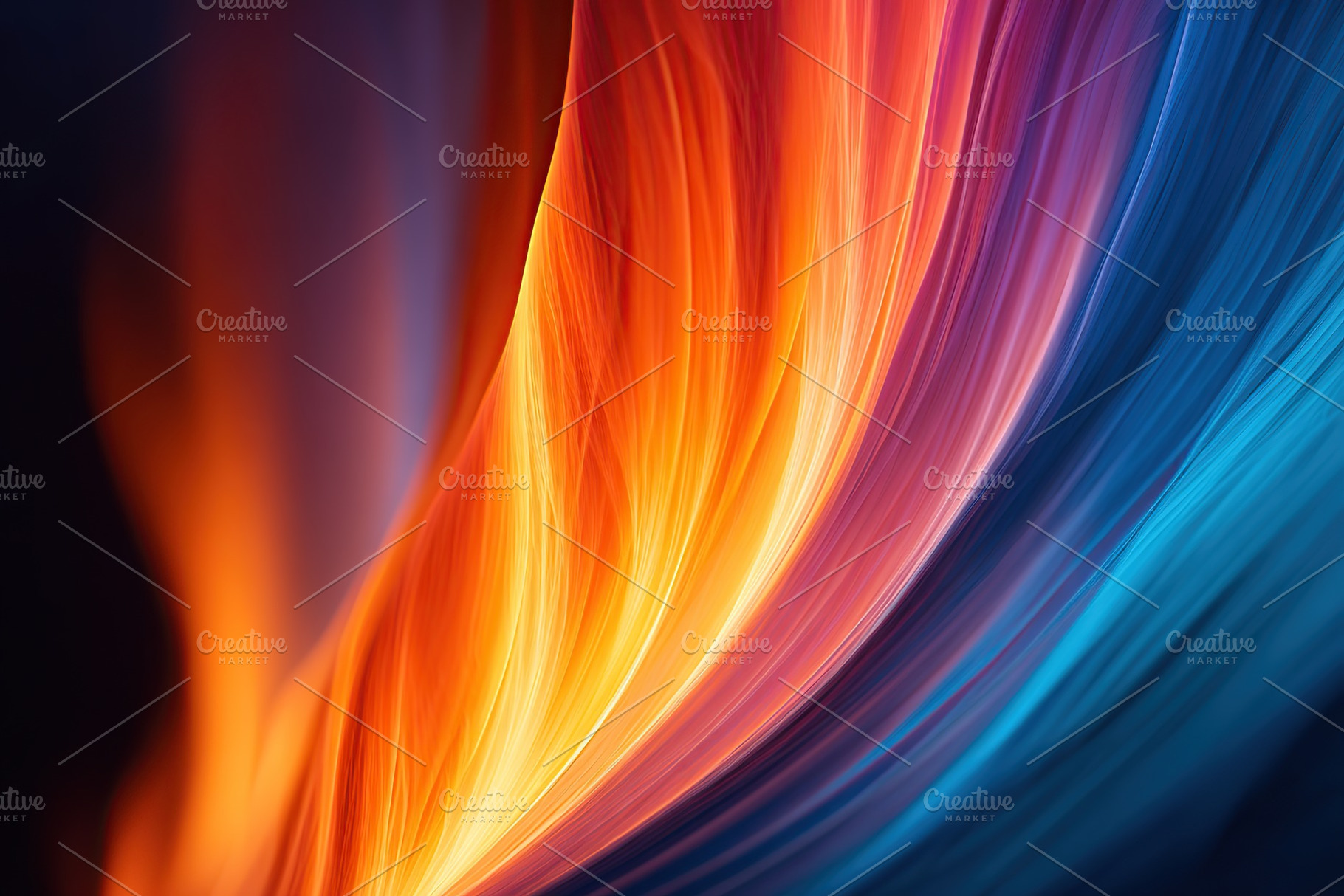 Vibrant swirls of orange and blue create an abstract display of light and color, an Arts & Entertainment Photo by AlyaAnd