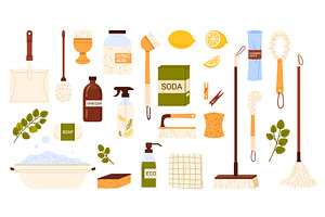 Eco friendly detergents, natural, an Object Illustration by Flashvector