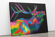 Deer colorful rainbow vector artwork, an Animal Illustration by weervector (Thumbnail 1 of 2)
