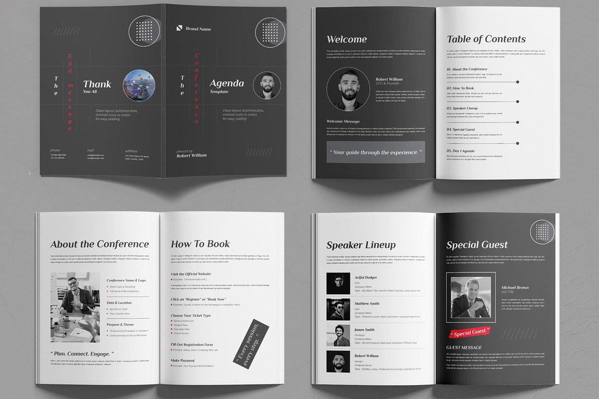 Conference Agenda Schedule Guide, a Brochure Template by MightyDesign (Photo 2 of 6)