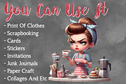 Grumpy Pin Up Housewife Clipart, an Animal Illustration by Craft Nest (Thumbnail 5 of 5)