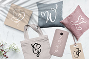 Wedding Heart Monogram Font, a Script Font by Happy Letters (Thumbnail 2 of 7)