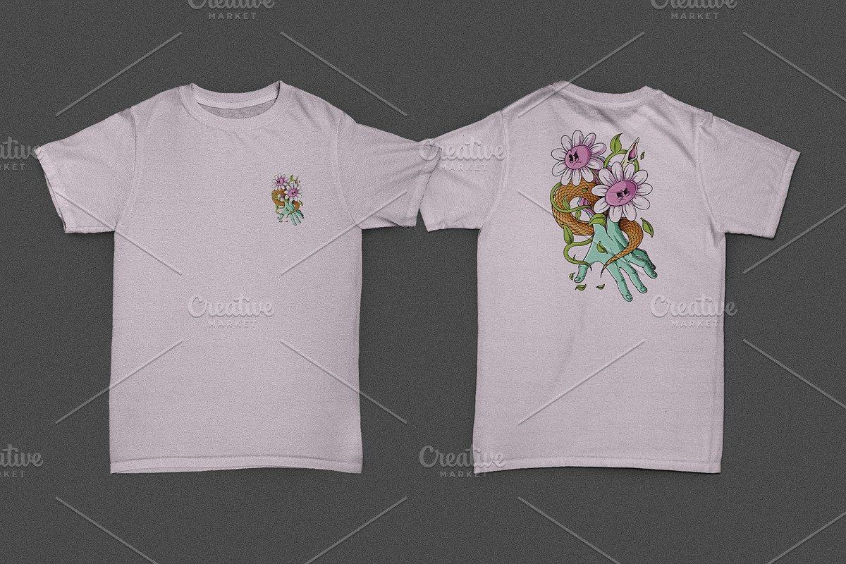 Zombie Hand with Angry Daisy Flowers, an Object Illustration by Judsart (Photo 2 of 3)