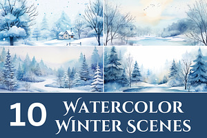 Watercolor Winter Scenes
