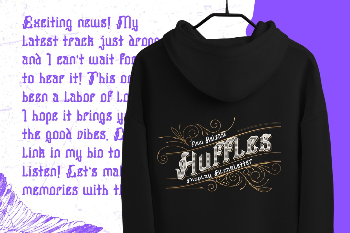 Huffles - Display Blackletter Font, a Blackletter Font by Dhabee (Photo 14 of 16)