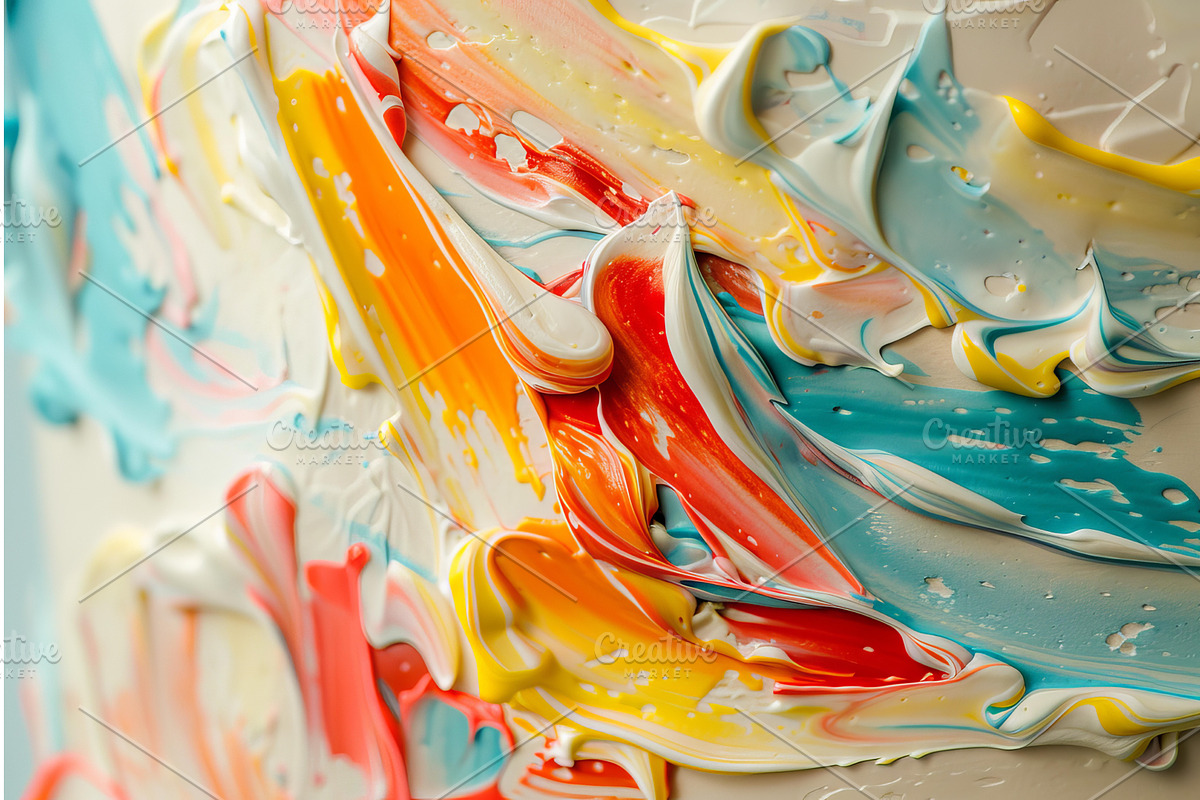 Colorful oil paint mixing together, an Illustration by Ylivdesign