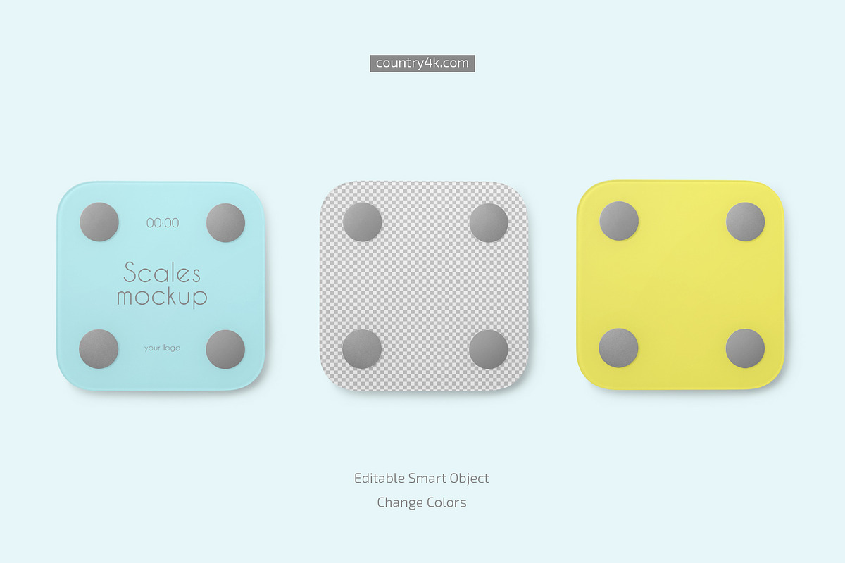Bathroom Scales Mockup Set, a Household Mockup by Country4k (Photo 2 of 4)