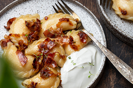 homemade dumplings with potatoes, a Food & Drink Photo by Marina_Pronina