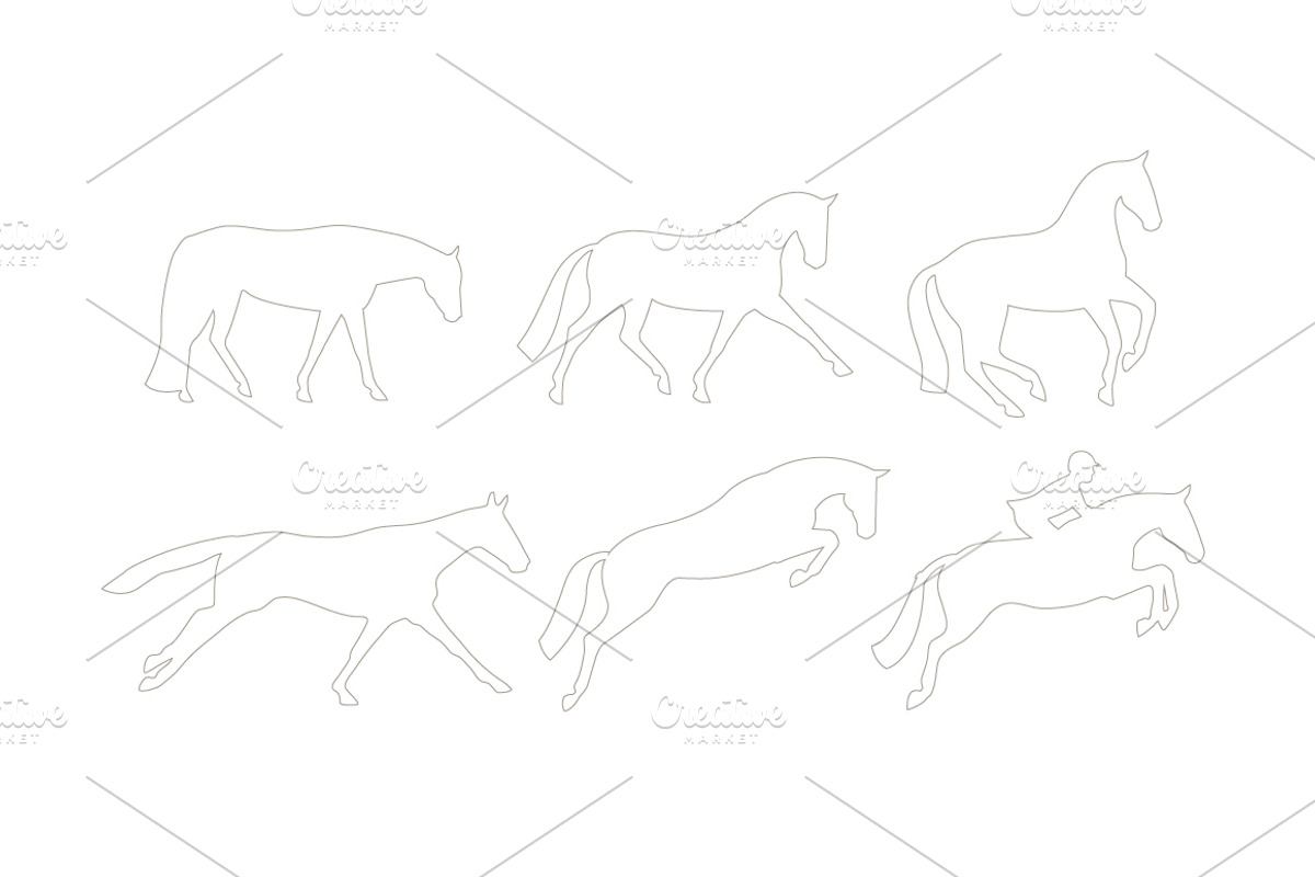 Horse Silhouette Vector Drawings, an Icon by Leah Suzanne (Photo 3 of 3)