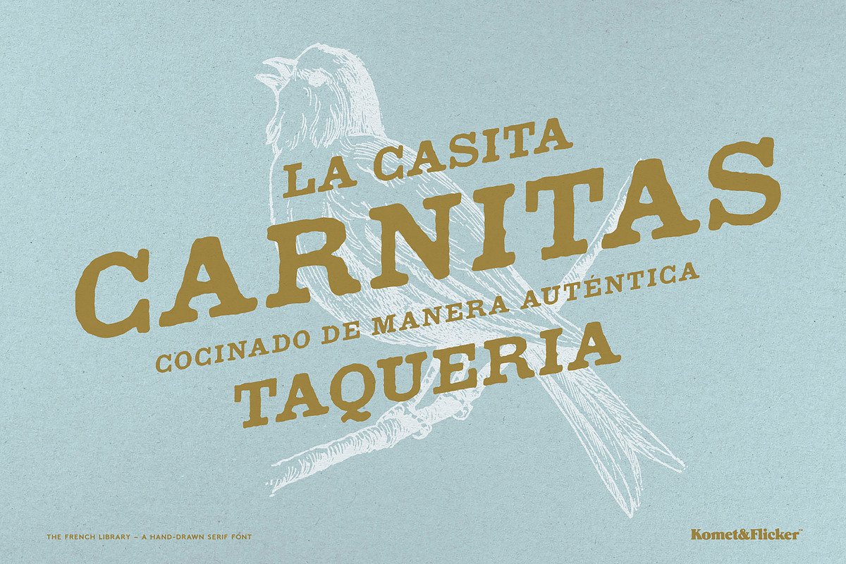 The French Library, a Serif Font by Komet & Flicker (Photo 13 of 14)