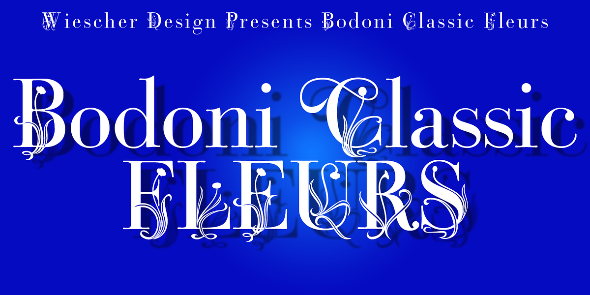 Bodoni Classic Fleurs, a Serif Font by Wiescher-Design (Photo 1 of 7)