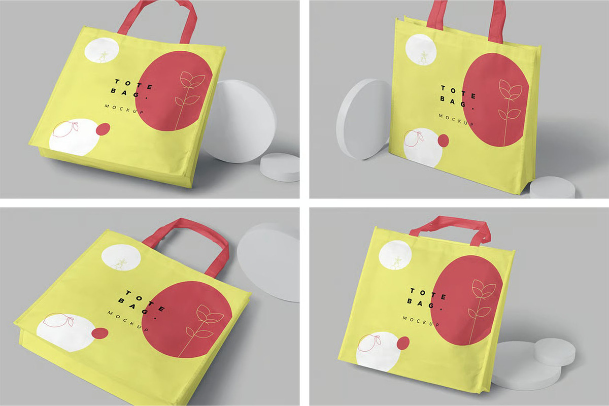 Canvas Tote Bag Mockup, a Packaging Mockup by megostudi0 (Photo 1 of 6)