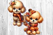 Cute Autumn Poodle Clipart Set, a Seasonal Illustration by V Design Creator (Thumbnail 8 of 9)