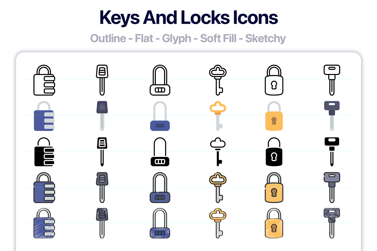 500 Keys And Locks Vector Icons, an Outline Icon by Juicy Icons (Photo 5 of 5)