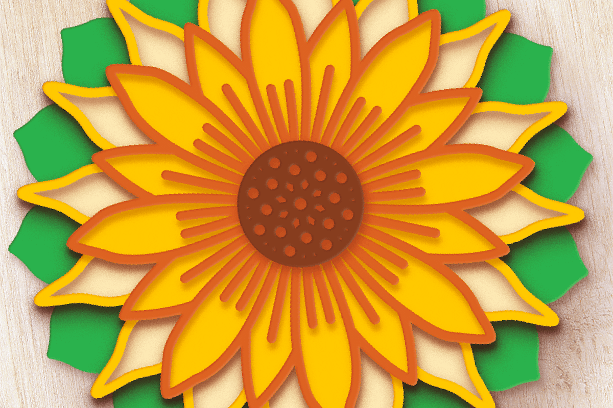 3D Sunflower Mandala - SVG Cut Files, a Decorative Illustration by Arshad Ali (Photo 7 of 8)