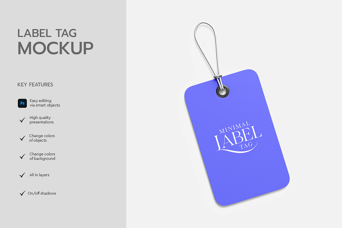 Minimal Label Tag Mockup PSD, an Advertising Mockup by graphypix (Photo 2 of 4)