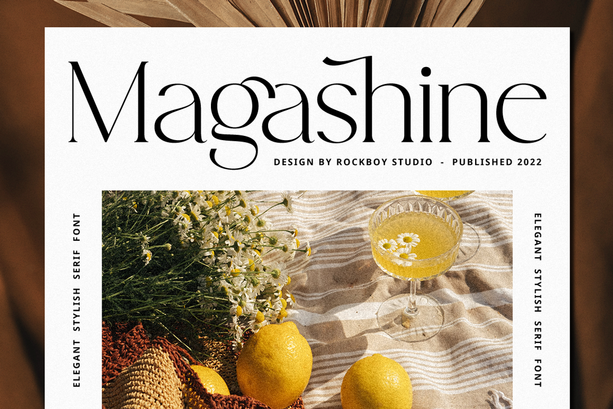 Magashine - Advertisement Font, a Serif Font by RockboyStd (Photo 1 of 7)