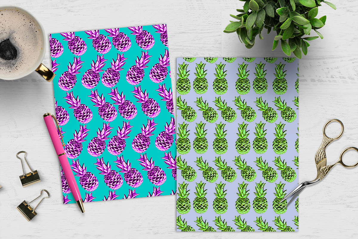 Pineapple Printable Paper Pack, a Pattern Graphic by The GG Shop (Photo 3 of 5)