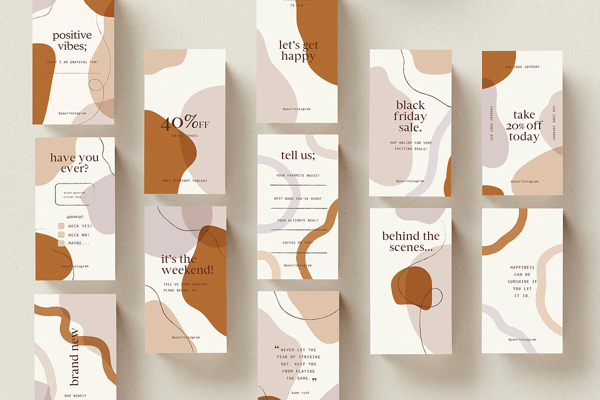 Organic Shapes Brand Pack, a Social Media Template by Galerie Design Studio (Photo 3 of 14)