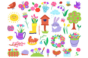 Cute Spring Doodles, Hand Drawn