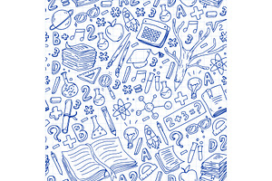 Seamless pattern. School, college