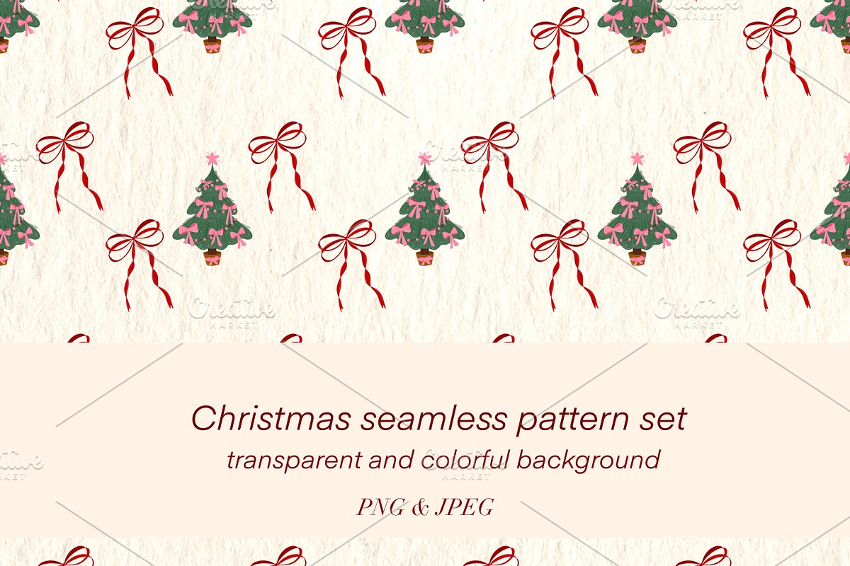 Christmas Seamless Pattern Set, an Illustration by Oleksandra Illustrates (Photo 1 of 20)